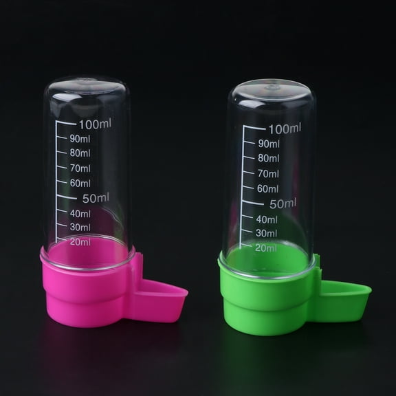 2Pcs Parakeet Water Dispenser Plastic Food Container Automatic Feeder for Cage
