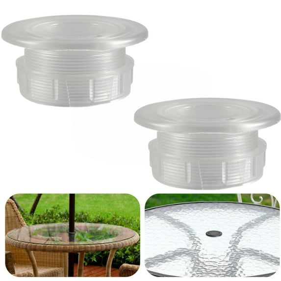 2Pcs Parasol Umbrella Hole Ring Plug and Cap Set, 2 inch Outdoors Deck Table Hole Cover Insert Thicker Umbrella Plug for Patio Table Yard (Black)