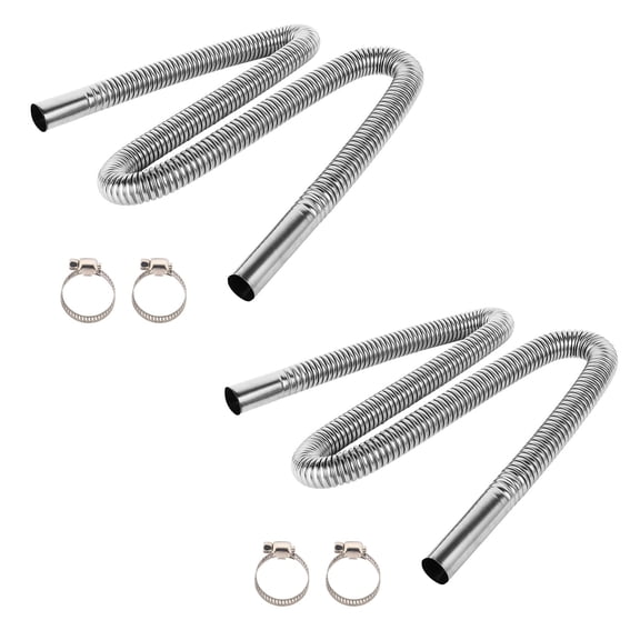 2Pcs Parking Air Heater Exhaust Pipe 120cm Stainless Steel Exhaust Pipe Flexible Parking Air Heater Fuel Tank Diesel Gas Vent Hose Rust-proof Exhaust Pipe for Parking Air Heater