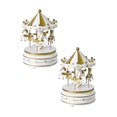 2Pcs Party LightUp Decoration Music Box For Kids 4 Horse Rotating