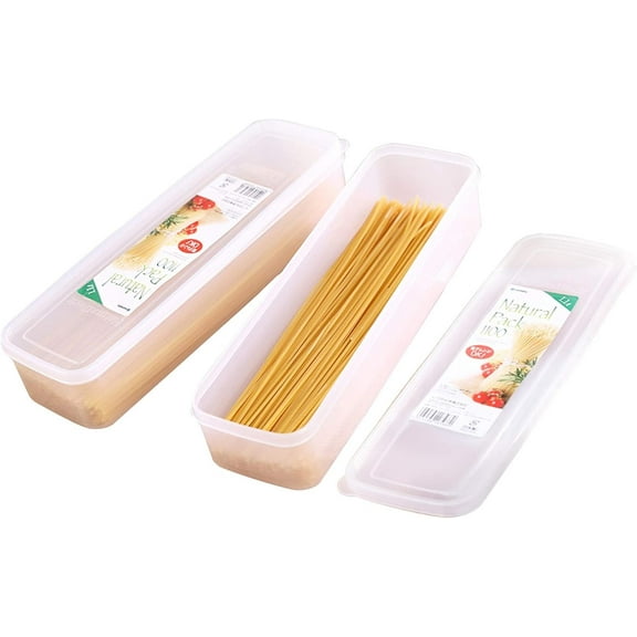 2Pcs Pasta Storage Container Kitchen Spaghetti Food Storage Box-Noodle Canister With Lid for Spaghetti, Noodles, Pasta, Eggs, Fruits Snacks