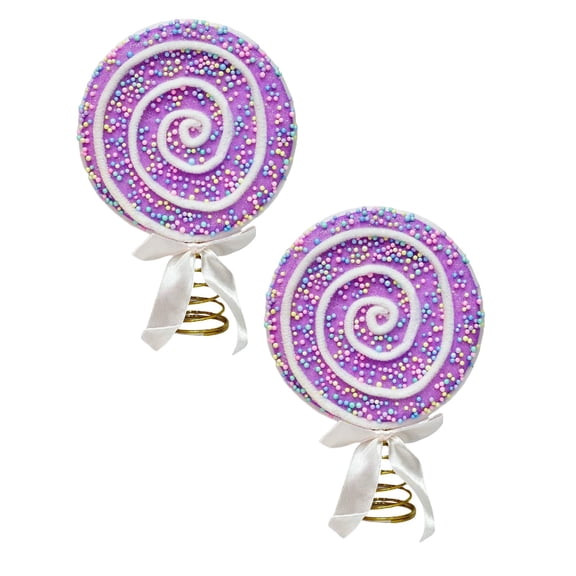 2Pcs Pastel Christmas Tree Candy Topper - Foam Lollipop Candyland Christmas Tree Ornaments, for New Year Xmas, Christmas Decorations