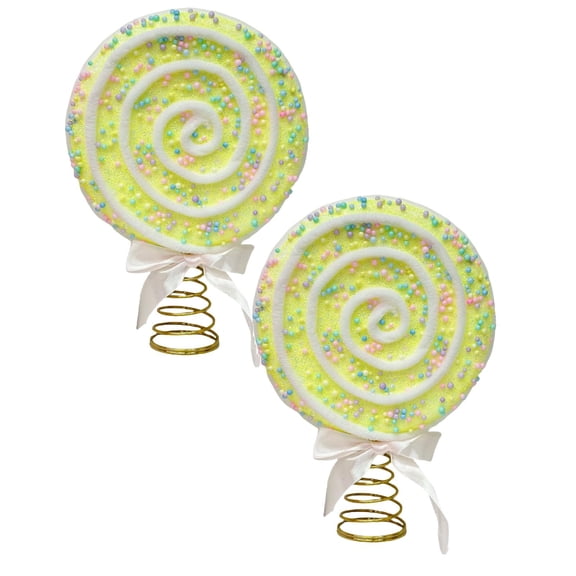 2Pcs Pastel Christmas Tree Candy Topper - Foam Lollipop Candyland Christmas Tree Ornaments, for New Year Xmas, Christmas  Decorations