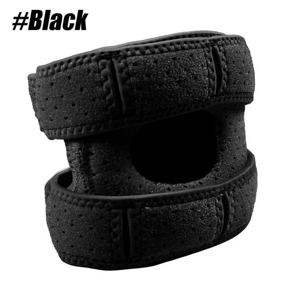2Pcs Patella Knee Brace, Adjustable Neoprene Stabilizer for Meniscus Tear, Tendonitis, MCL, ACL,Tendon Support Strap for Running (Black-2Pcs,L)