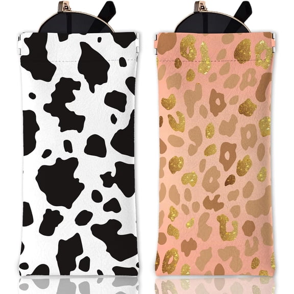2Pcs Pattern Soft Glasses Case for Watches Phones Makeup Brushes for Women and Men Colorful DIY