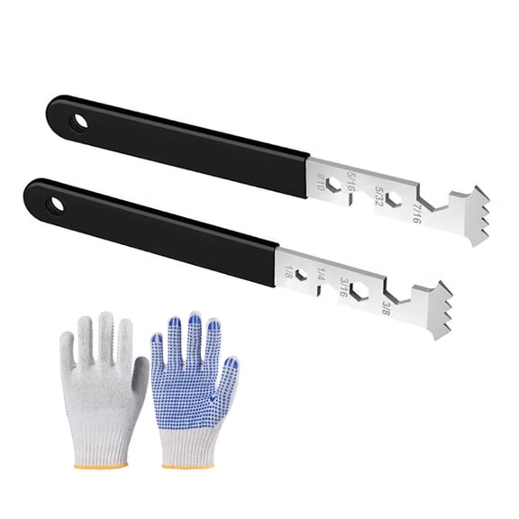 2Pcs Paving Slab Removal Tool Hexagonal Wrench Joint Scraping with Gloves For Garden Paving Slab Replacement Brick Pry
