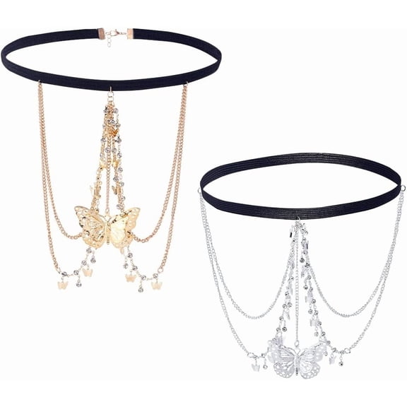 2Pcs Pearl Thigh chains Platinum Pearl Leg Chains Vintage Thigh Chain Sexy Iron Thighs Body Chain Pearls Bead Leg Jewelry Accessories