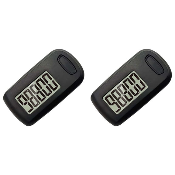 2Pcs Pedometer 3D Step Counter for Walking, Track Steps Portable Sport Simple Lanyard,