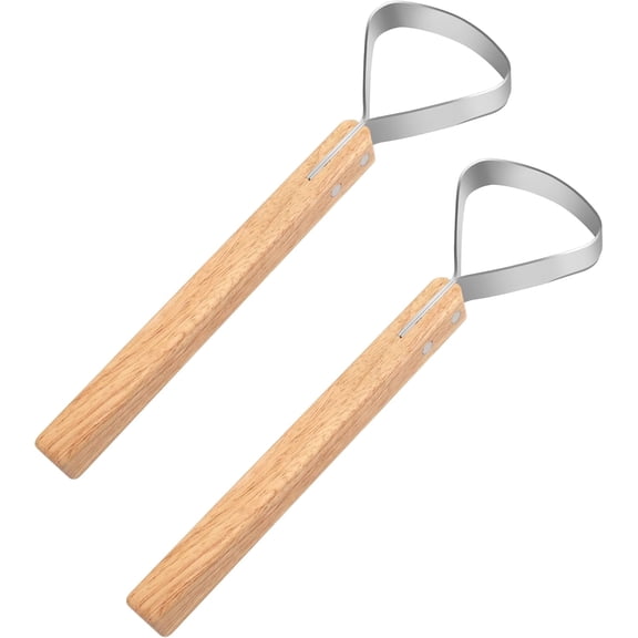 2Pcs Pelt Hide Scraper Fleshing Tool,Leather Making Tools Stainless Steel Fleshing Knife Hide Tanning Kit for Taxidermy Supplies Leather Making Tools Skinning Fur Handling 1pcs