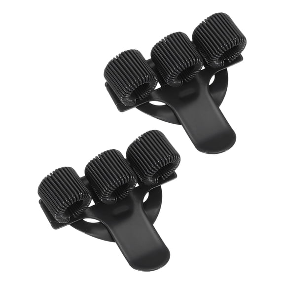 Uxcell 2Pcs Pen Clip 3 Holes Metal Spring Loop for Notebook Journal Highlighter Pocket Clipboard Whiteboard Black