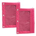 thumbnail image 1 of 2Pcs Pencil Pouch for 3 Ring Binder, Binder Pencil Case with Smooth Zipper, Clear Window Pencil Case for Binder, Big Capacity 3 Ring Binder Pencil Bag with 3 Reinforced Grommets, 1 of 7