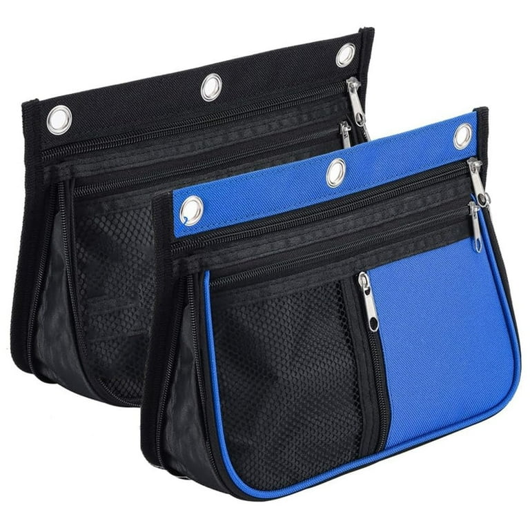2Pcs Pencil Pouch for Binder 1.8inch Expandable Zipper Pencil Pouch Fabric Pencil Pouches Binder Pockets Large Capacity Binder Pouch Pencil Case for Binder Pencil Pouch 3 Ring 10.2x6.9x1.8inch Walmart...
