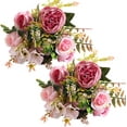 thumbnail image 1 of 2Pcs Peonies Artificial Flowers,Small Silk Flowers Fake Peonies Bouquet Rose Flower Arrangement Table Centerpiece for Wedding Party Home Decoration (Pink), 1 of 7