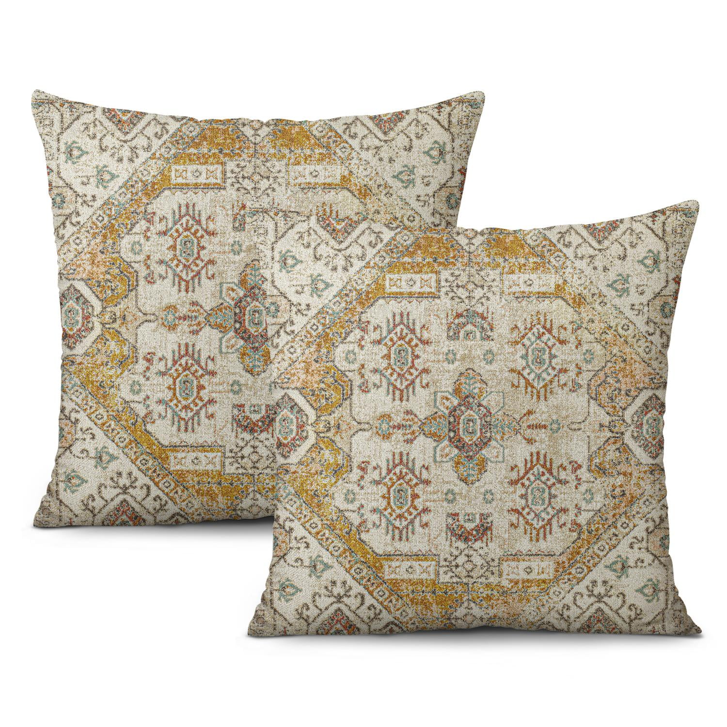 Bonhause St. Patrick's Day Throw Pillow Covers 18x18 Inch - Set Of 4, Gnome Shamrock Lucky Truck Design