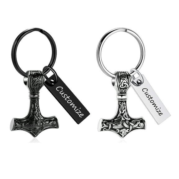 2Pcs Personalize Cremation Jewelry for Ashes Norse Viking Thor's Hammer Talisman Necklace, Vintage Jewelry Vegvisir Mjolnir Celtic Knot Urn Necklace Memorial Pendant for Ashes Holder Keepsake Jewelry