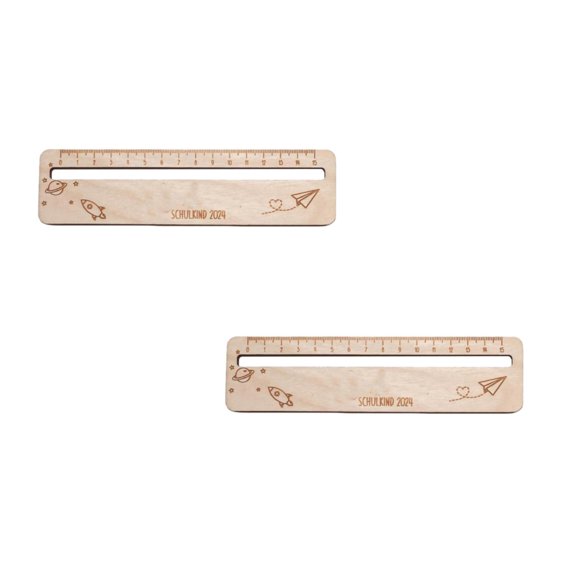2Pcs Personalized 2-In-1 Wooden Ruler & Reading Aid Style A, Reading Aid 2-In-1 Ruler Foroffice Mathematics Class Drafting
