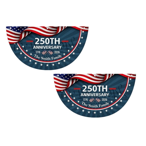 2Pcs Personalized Fan Flag America's 250th Anniversary Banner 3x6 ft 1776 2026 Anniversary Bunting Outdoor Hanging Decor with Grommets for Porch Yard, Red 35.4"x70.9"