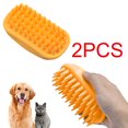 2Pcs Pet Bath Brush Rubber Comb Hair Removal Brush Pet Dog Cat Grooming