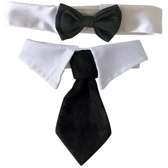 2Pcs Pet Bow Tie Dog Necktie Cat Bowtie Collar for Wedding Birthday Christmas Party