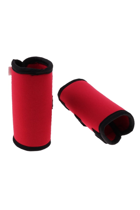 2Pcs Pet Dog Canine Front Rear Leg Paw Compression Wraps with Protect Wounds - Red M