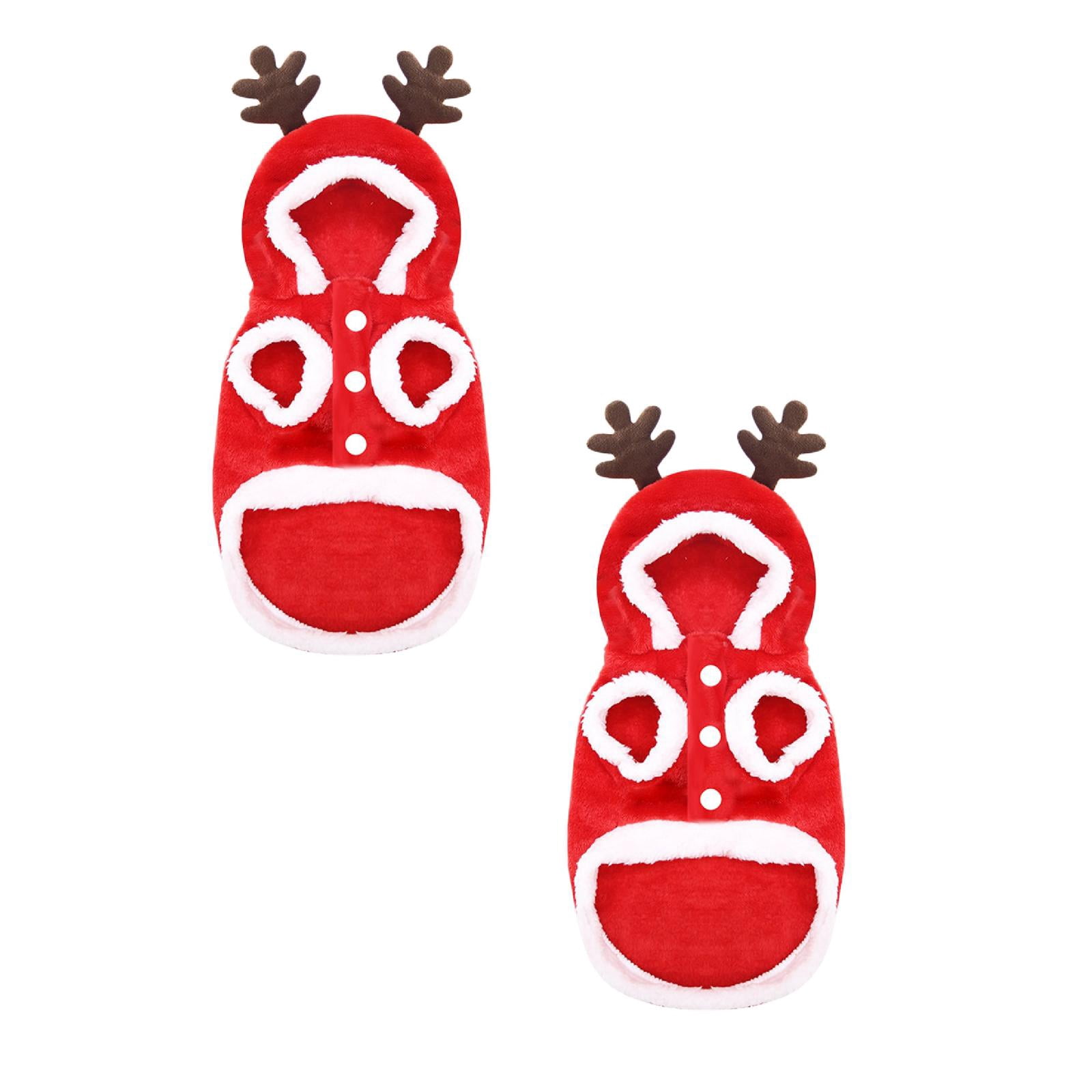 Smallest Materials 2Pcs Pet Dog Christmas Elk Outfit, Small Medium Dog Cat Holiday Clothes ...