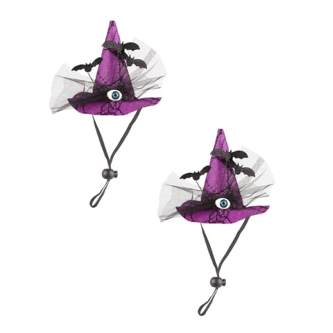 2Pcs Pet Halloween Costume Adjustable Witch Hat With Star For Cats And Small Dogs Halloween,Pet Hat Witch Hat Cat Puppy Dog Halloween Party Costume