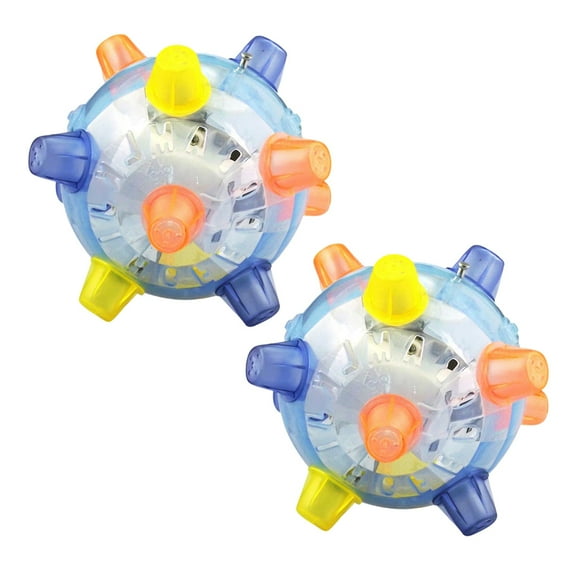2Pcs Pet LED Jumping Ball Play Ball Music Bouncing Toy Dancing Ball for Dogs Cats