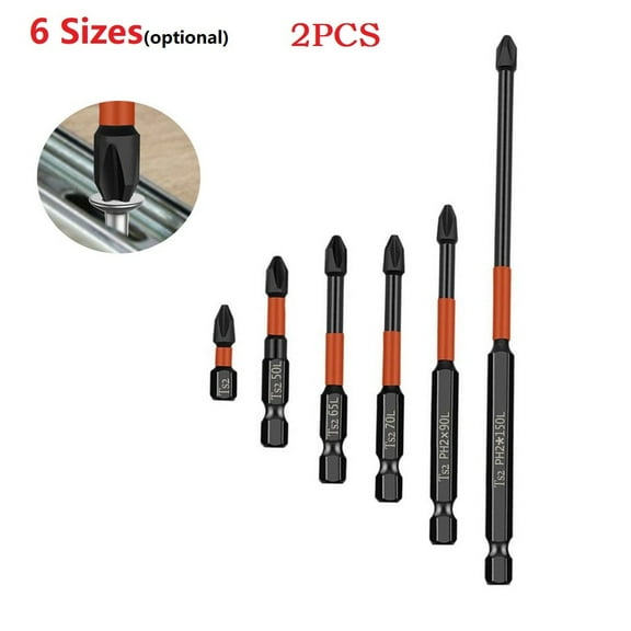 2Pcs Ph2 Magnetic Batch Head Cross Screwdriver For Various Screw Driving Tasks 50Mm Fangkenuo
