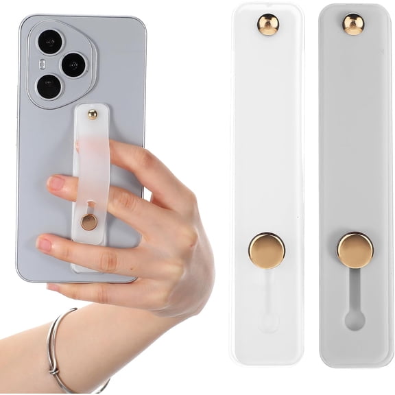 2Pcs Phone Loops for Back of Phone Strap Grip Holder, Silicone Kickstand Cellphone Finger Loop Grip for Most Mobile Phones and Cellphone Case