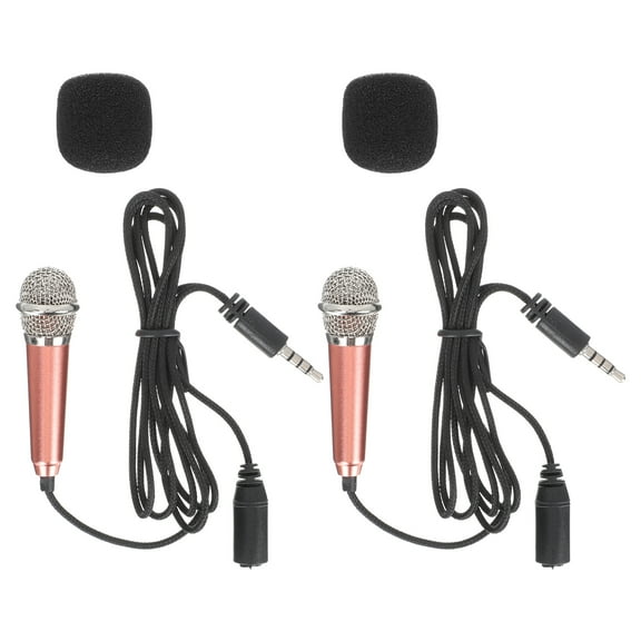 Portable Mini Microphones for Singing with Assorted Colors and Stainless Steel Material 2 Pieces