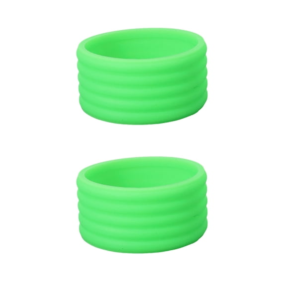 2Pcs Pickleball Paddle Grip Band Elastic Badminton Table Tennis Racket Overgrip Handle Silicone Anti-slip Ring Pickleball Accessories -One Size,Round,Green