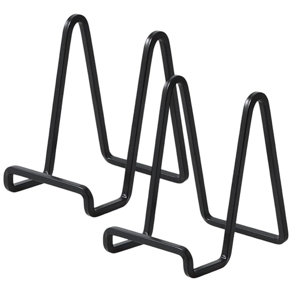 2Pcs Picture Frame Easel Stand Plate Display Holder Black Metal Iron Decorative Photo Frames Dish Plaque Platter Stand for Displaying