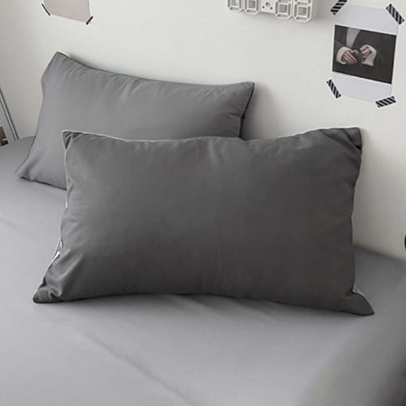 2Pcs Pillow Protectors with Zip - Isolation Pillow Cover - Standard Size Pillow Cases Set of 2 Wrinkle Fade Resistant , Super Soft & Breathable White Pillow Case (29.13x18.89x0.78in,Gray)