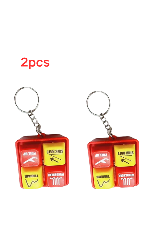 2Pcs Pilot Alert Keychain, Plastic Aircraft Warning Button Fidget Keyring Aviation Gift for Pilots