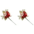 thumbnail image 1 of 2Pcs Pinecone Pick – Red And Design Festive Style, Larksilk Premium Red Velvet Ornament, 1 of 6