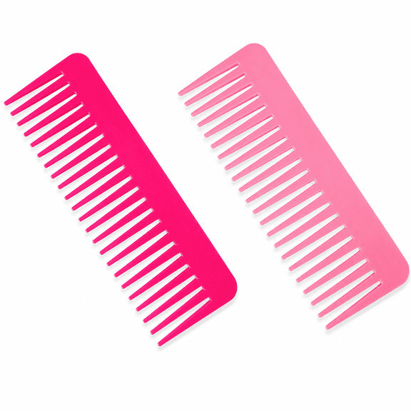 2Pcs Pink Anti-Static Wide Tooth Comb for Curly Wet Dry Hair Hair Tool