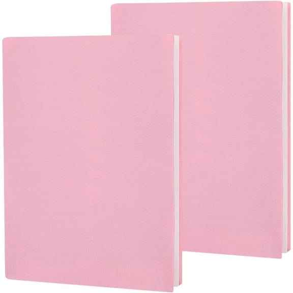 2Pcs Pink Book Cover Elastic Book Covers 9 x 14in Notebook Wrap Sleeve Up to 9 x 11in Stretchable Cloth Rectangle Washable Reusable Protective Sleeves for Hardcover Books Paperback Textbook