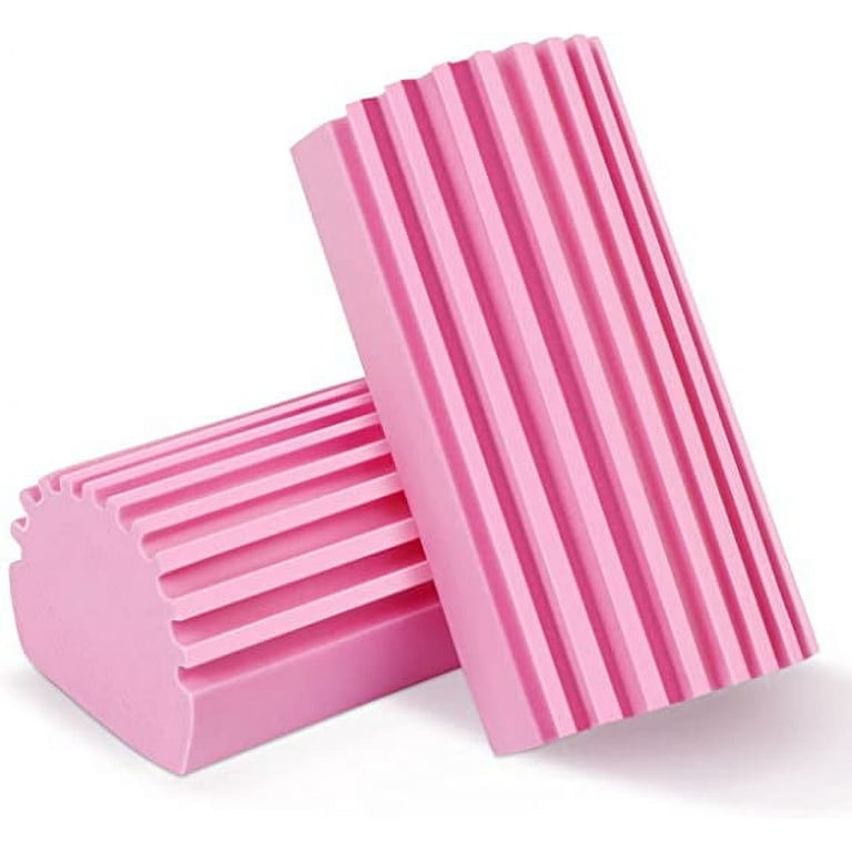 2Pcs Pink Damp Duster, Reusable Dusters for Cleaning Blinds, Vents, Ceiling  Fan, Mirrors and Cobweb 