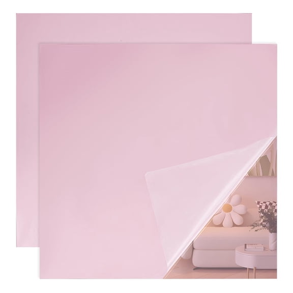 2Pcs Pink Mirror Acrylic Sheets 11.8x11.8 Inch Square Reflective Sheets 3mm Thick Acrylic Reflective Mirror Sheet Laser Cut Sheet for Crafts DIY Laser Cutting Decoration Photography for DIY