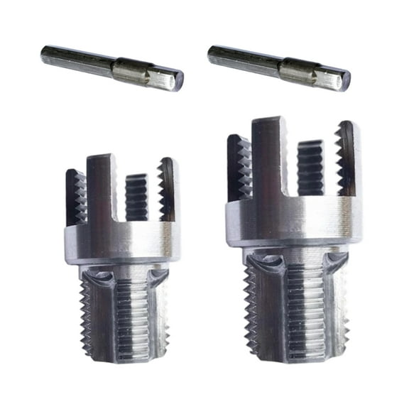 2Pcs Pipes Threading Tool Set Drill Adapter Pipes Threaders For 1/2 And 3/4Inch Plumbing With Hex Shanks Design