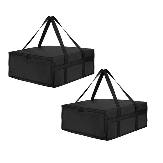 2Pcs Pizza Carrier Insulated Bags Large For Deliveries, Insulated Pizza Carrier Delivery Bag 15.7X15.7X5.9" Food Bag For Personal And Professional Use