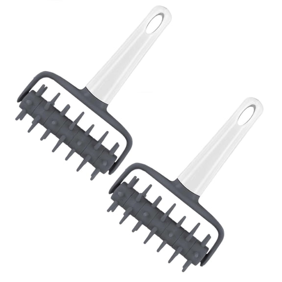 2Pcs Pizza Dough Puncturing Tool Pizza Crust Aerating Roller Pin Bake Evenly Crust Smooth Rolling Finish Ergonomic Handle Dough Roller For Pizza & Flatbreads Bakeware