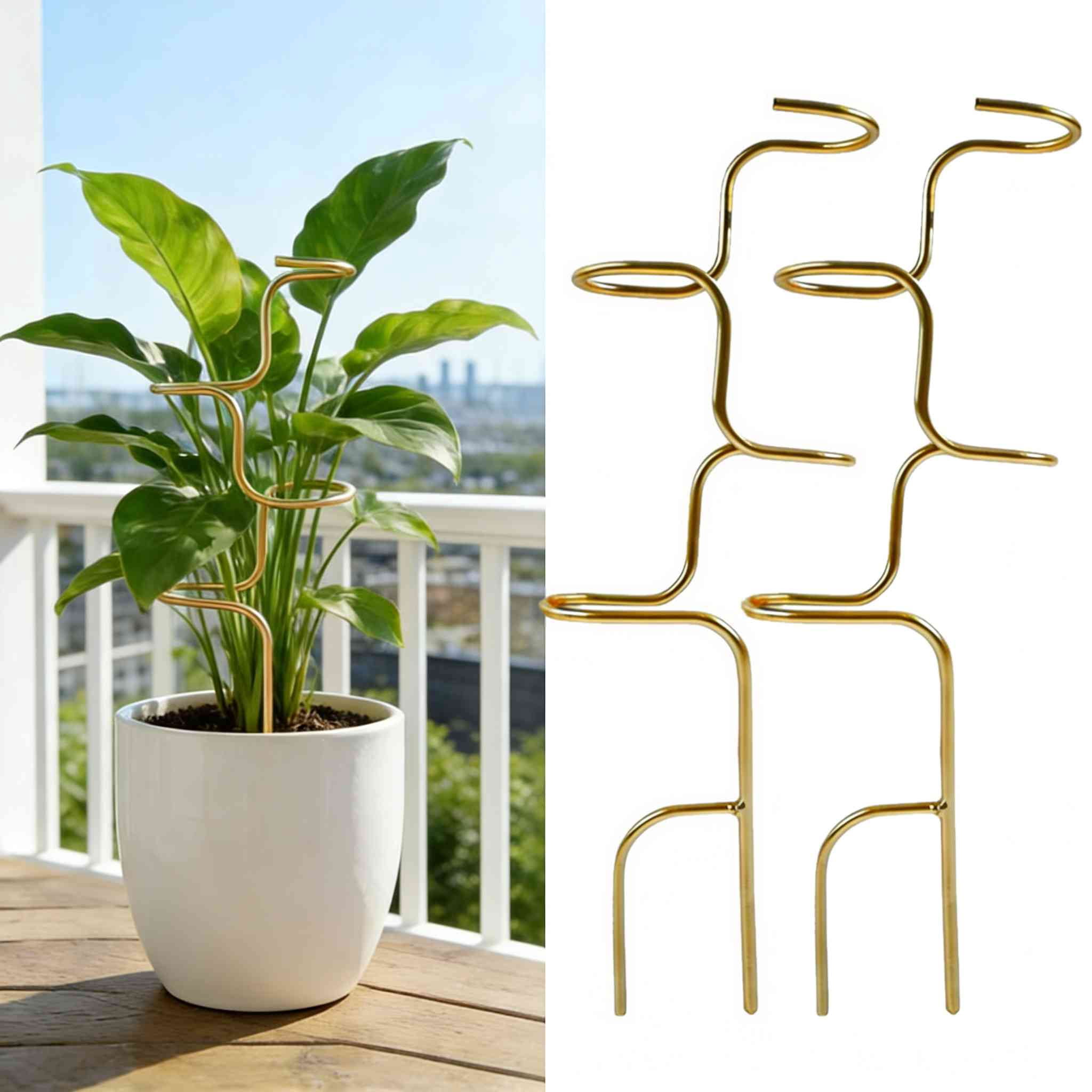2Pcs Plant Stakes, Metal Plant Support Stakes for Indoor Plants, Potted ...