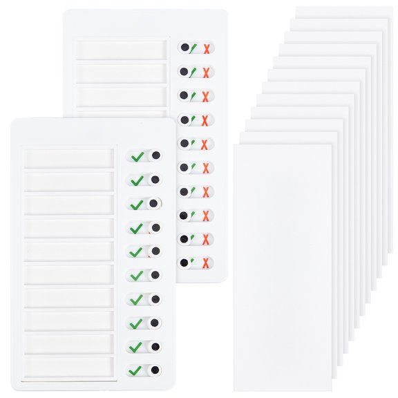 2Pcs Plastic Blank Checklist Boards Daily Schedule for Kids with 10 Sheets Blank Refill Paper Cards for Checking Items Forming Good Habit