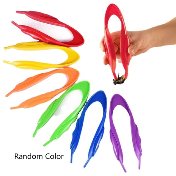 2Pcs Plastic Colorful Easy Grip Rainbow Tweezers, Easy Grasp Science Lab Tools Accessories for Kids