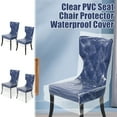 thumbnail image 1 of 2Pcs Plastic Dining Chair Covers Clear Dining Chair Protector Waterproof Chair Seat Cover Dustproof Clear Dining Chair Slipcover PVC Seat Chair Protector for Home Kitchen Bedroom, 1 of 11