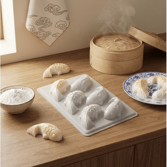 2Pcs Plastic Fish-Shaped Baking Mold, 6 Fish Shape Cake Mold, Plastic Mold for DIY Projects Home Baking, Carp Candy Molds for Party Decorations