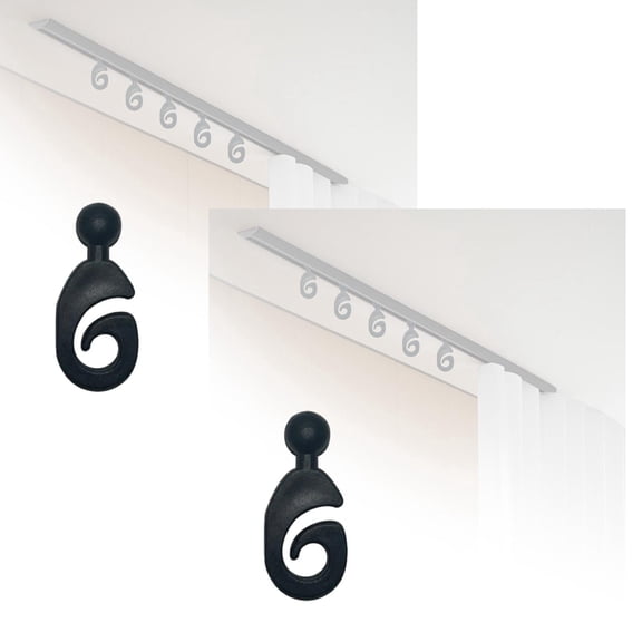 2Pcs Plastic Hooks for Gazebo Curtains and Netting Black Curtain Track Hooks Gazebo Accessories Smooth Gliding Rustproof Multipurpose Use Hooks Happy 2026!
