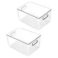 thumbnail image 1 of 2Pcs Plastic Kitchen Pantry Cabinet,Refrigerator or Freezer Food or Book Storage Bins with Handles-Organizer for Snacks, 1 of 6