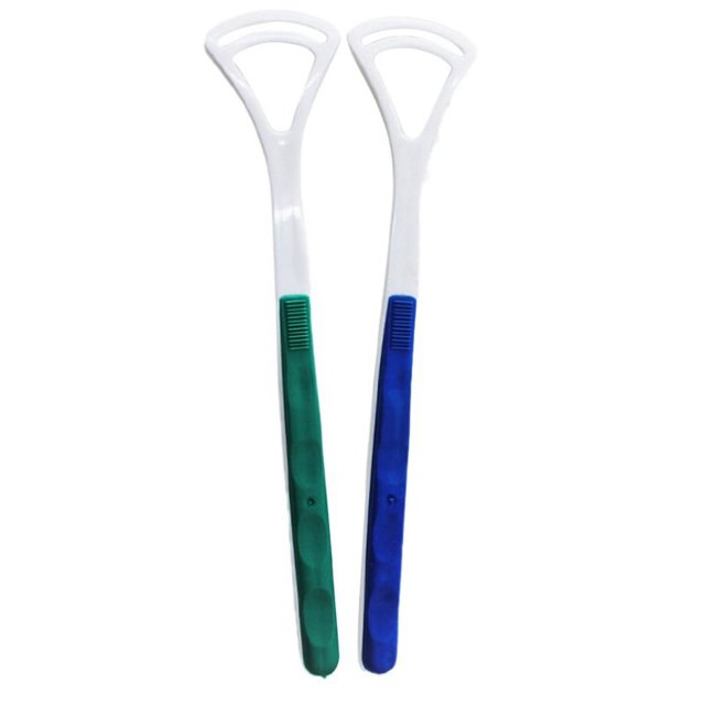 2Pcs Plastic Mouth Care Tongue Cleaner Brush Scraper Bacteria Improve Oral Hygiene Dental Care
